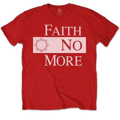 Классическая красная футболка унисекс Faith No More с новым логотипом и звездами
