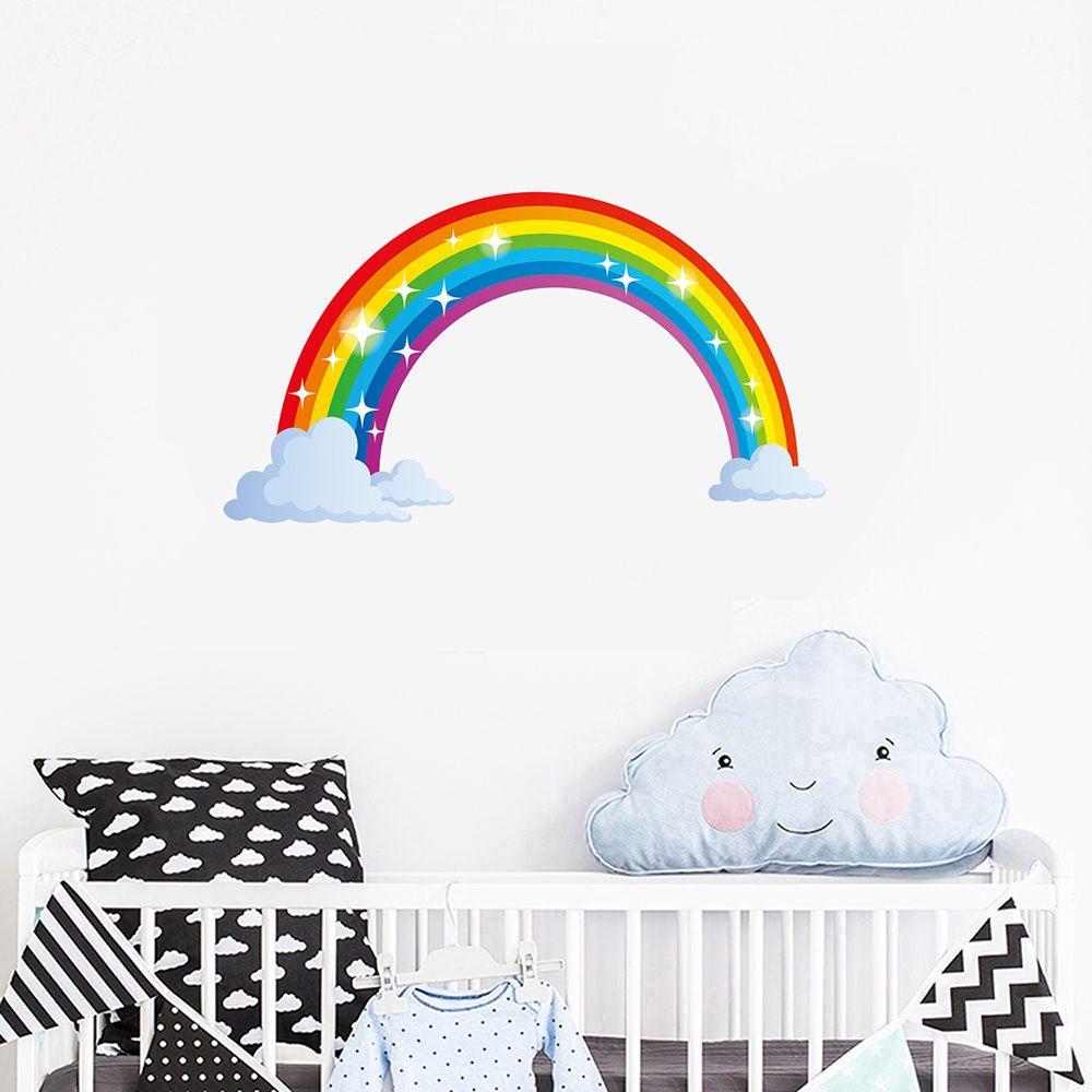 Детская комната Съемный красочный радужный узор для украшения дома Наклейка на стену Самоклеящаяся наклейка на стену