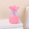 Light Plastic Vase Shatterproof Flower Vase with Ruffled Mouth Dried Flowers Holder with Bow for Bedroom Living Room Table Decor