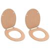 VidaXL WC Seats 2 Pcs with Lids MDF Bamboo Design