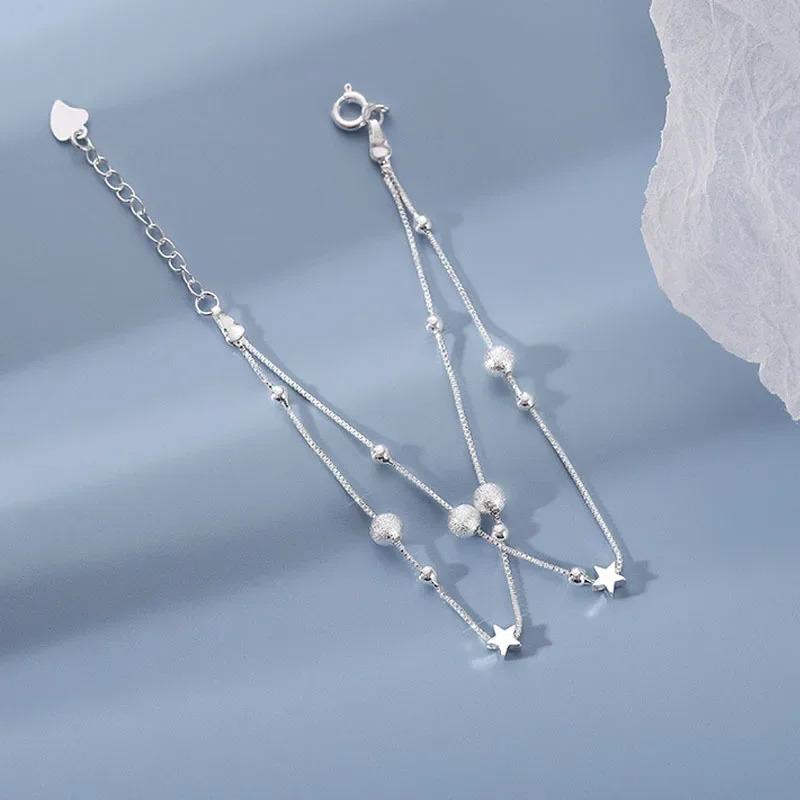 Серебряные Красивые Браслеты Звезды для Женщин Корейский Дизайнер Моды Вечеринка Свадебные Украшения Праздничные Подарки
