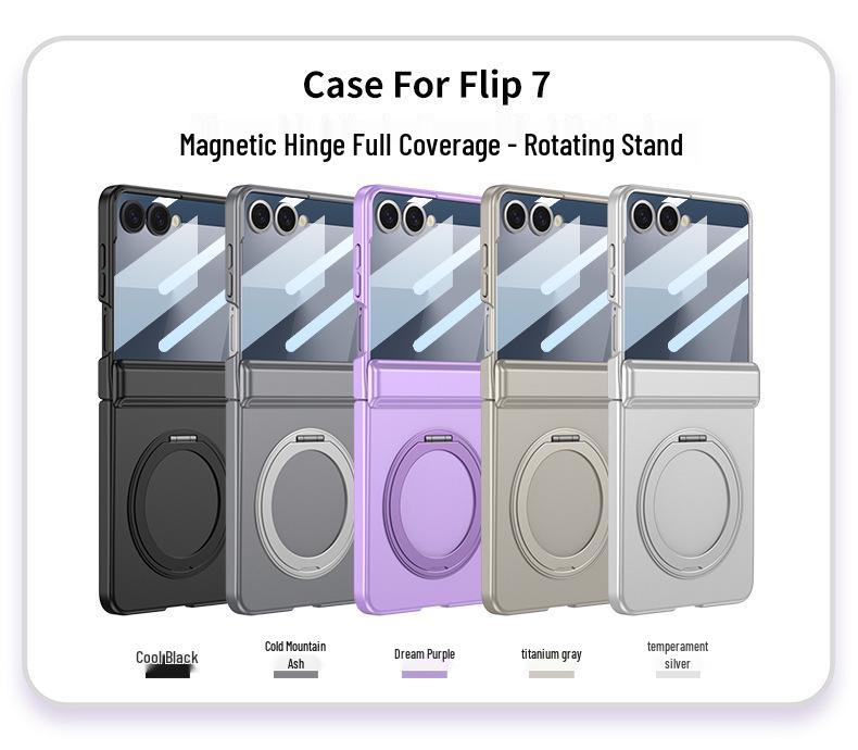 Магнитный чехол Samsung Z Flip7 с вращающейся подставкой и защитой шарнира по всей поверхности