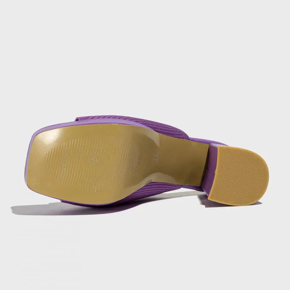 Модные вязаные тапочки на платформе в стиле Рим, массивный высокий каблук, женские туфли-лодочки с открытым носком, женская обувь, сандалии, размеры 35-42