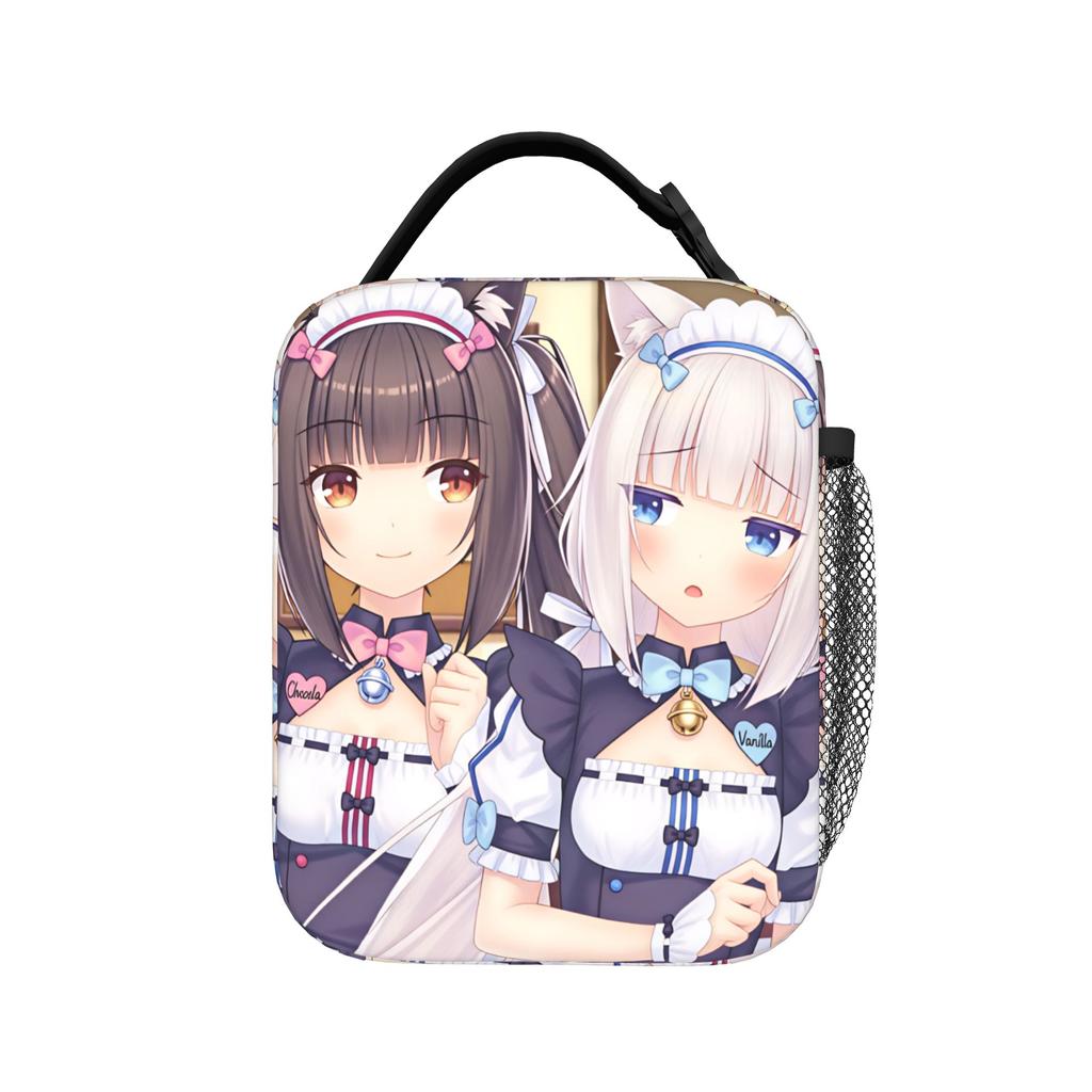 NEKOPARA Lunch Bag Leisure Lunch Box For Unisex Office Portable Insulated Cooler Bag Oxford Graphic Thermal Tote Handbags