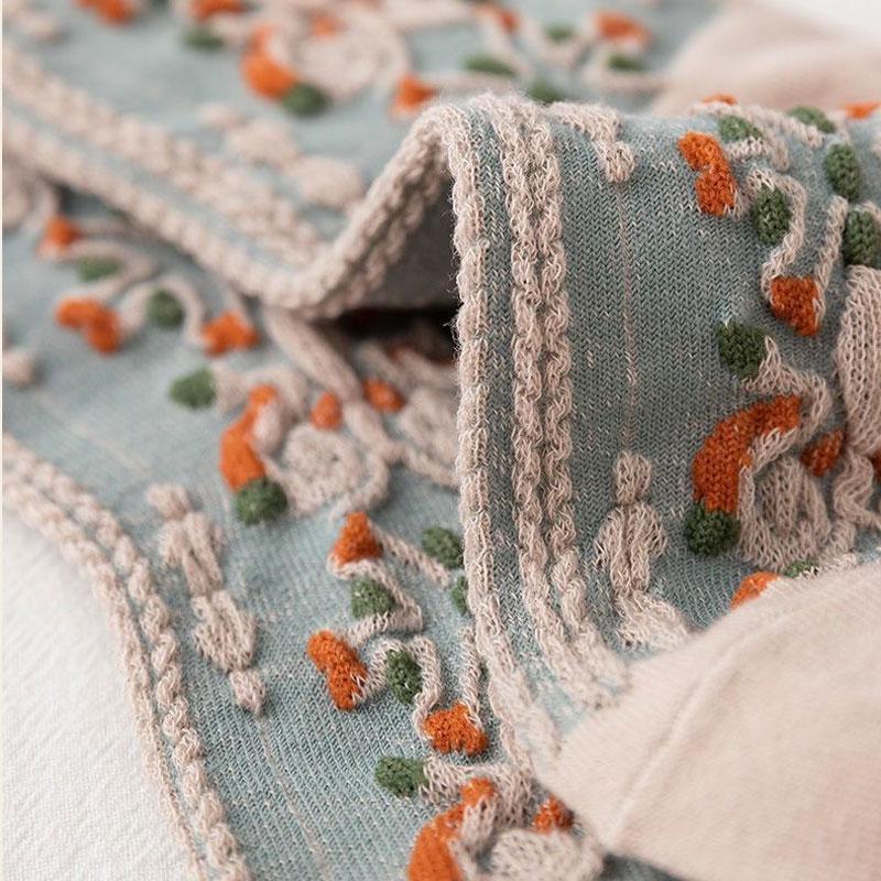 Носки в стиле Лолиты Y2k Kawaii, милые носки с цветочным рисунком, хлопковые богемные зимние женские забавные носки для девочек, Harajuku