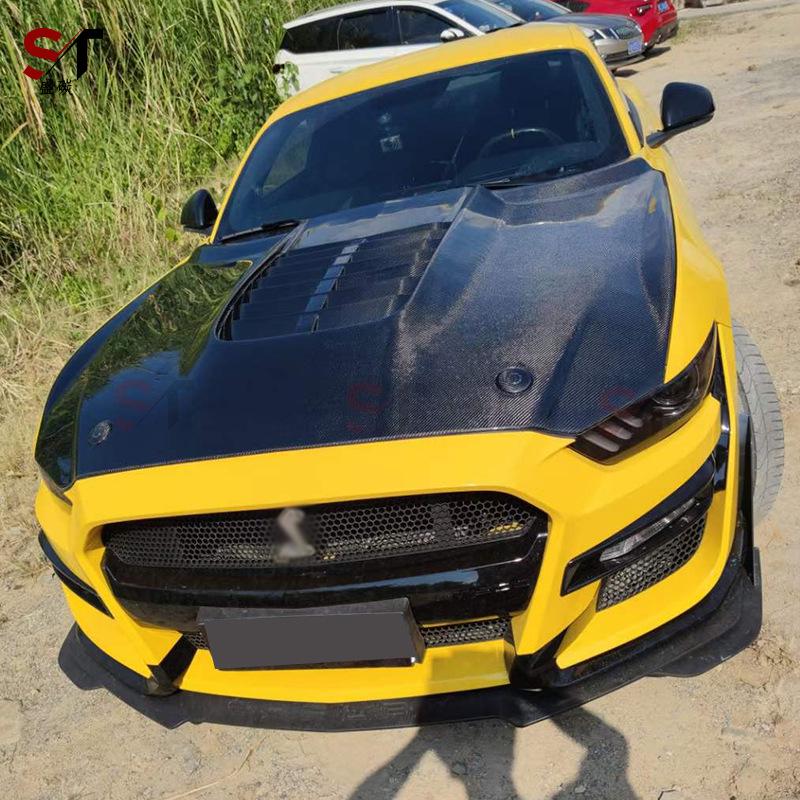 Ford Mustang GT500 Style Carbon Fiber Hood Front Kit