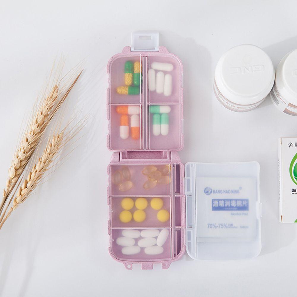 3-Layer Degradable Mini Dispenser Wheat Straw Medicine Storage Pill Boxes Travel Sealed