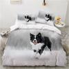 Dog Duvet Cover Set Double Queen King Size Bedding Set Black And White Border Shepherd Soft Comfortable 2/3pcs Twin Quilt Cover