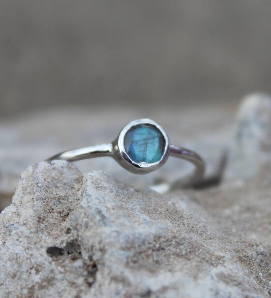Кольцо с драгоценным камнем лабрадорит, составное кольцо, подарок для нее, кольцо ручной работы, женское кольцо, ювелирные изделия из серебра 925 пробы