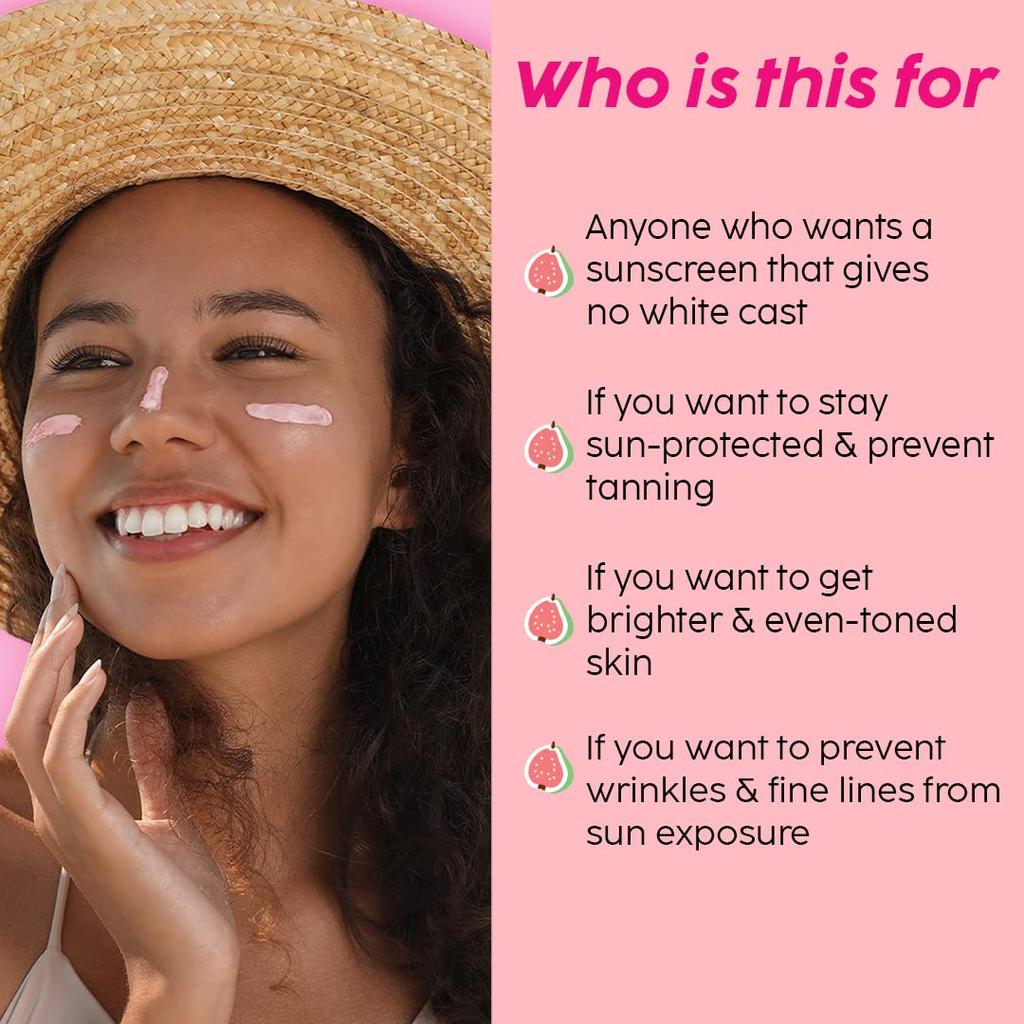 The Plant Fix Plix SPF 50+ Guava Glow Invisible Sunscreen 50g For All Skin Types With Broad Spectrum Protection