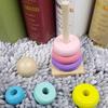 Children's Intelligence Rainbow Tower Stacked Music Layer Stacked Circle Sleeve Post Macaron Wooden Toy