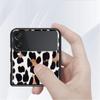 Роскошный чехол для Samsung Galaxy Z Flip 4 3 5G Черные жесткие ПК чехлы для телефона Модная задняя крышка ZFlip Funda Зебра Леопардовый узор Capa