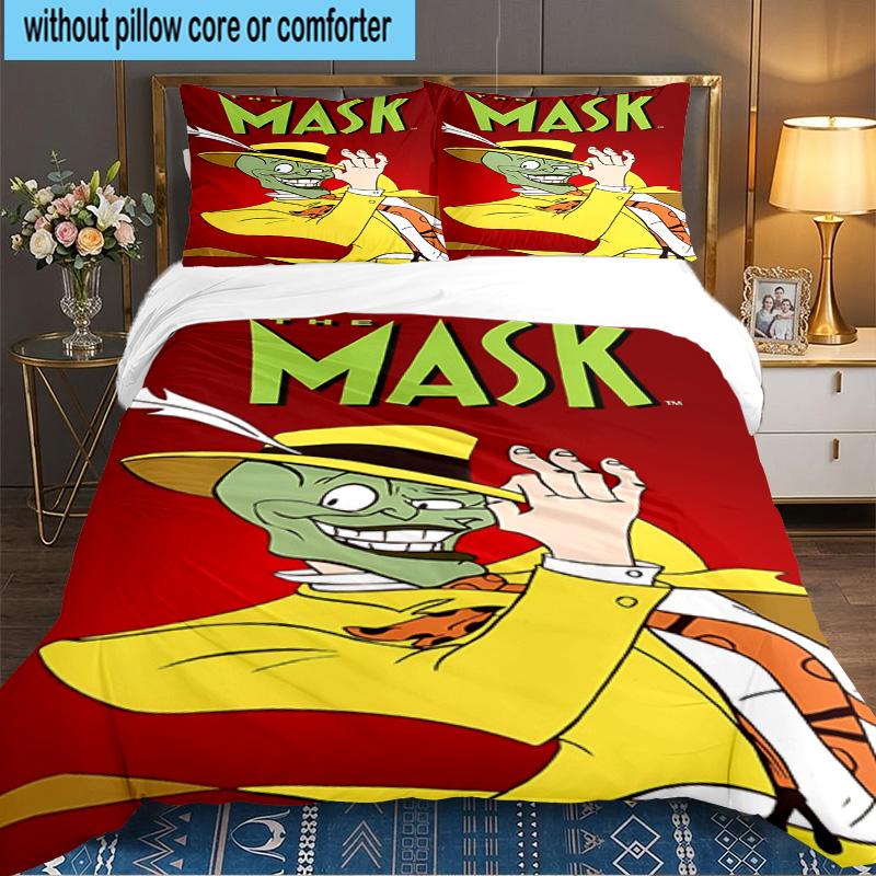 The Masked Green Man 3PCS Bedding set,Ideal for 1pc Duvet Cover And 2pcs Pillowcases Perfect for Fan gift,Ideal for Bedroom, Dormitory