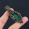 Малахитовый драгоценный камень Медная проволока Обертывание ручной работы Кулон Ювелирный подарок для нее