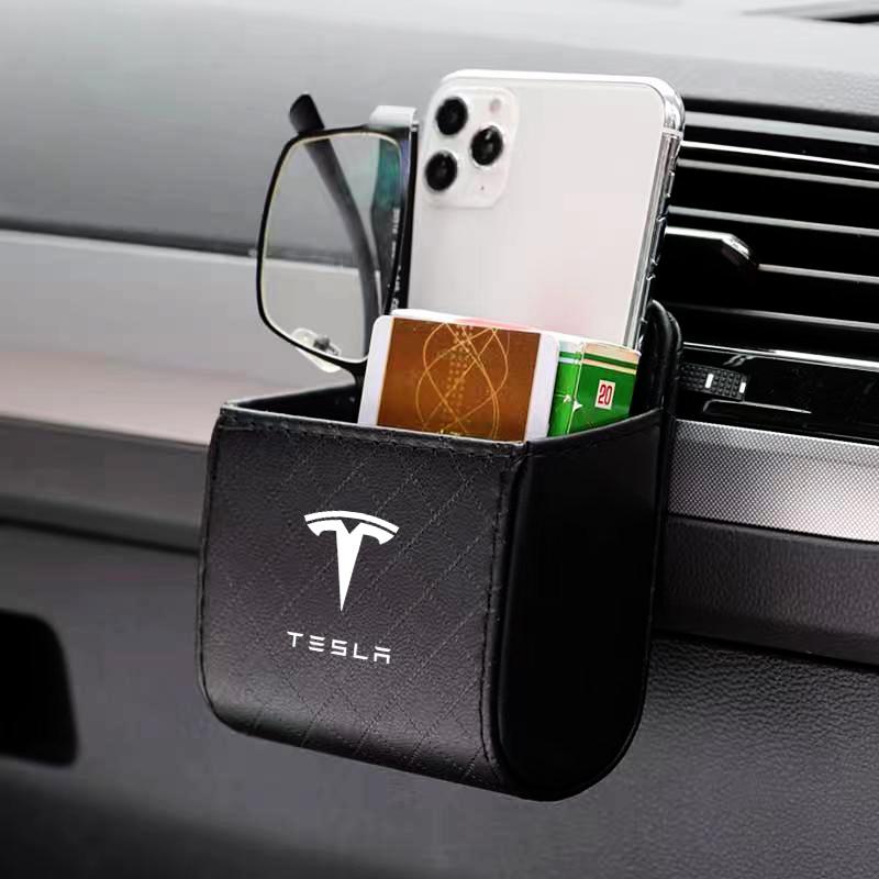 1 шт. Значок автомобиля Воздуховыпускное отверстие Ящик для хранения Органайзер для телефона и очков Для Tesla Model 3 Model S Model X Model Y Roadster Bonina Coil