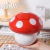 Garbage Can with Lid Home Supplies Large Capacity Red Mushroom Table Waste Bin Practical Block Odors Smooth Surface