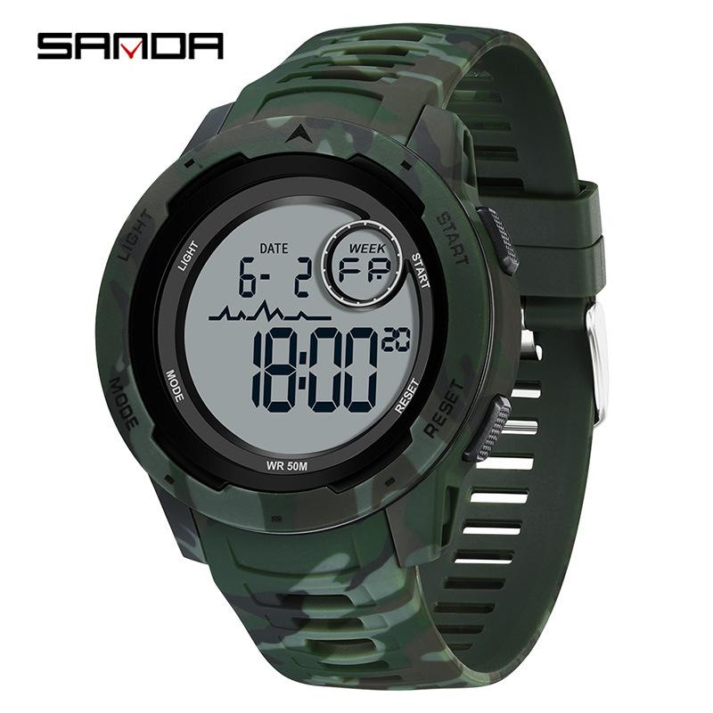 SAMDA Watch спортивные водонепроницаемые электронные часы камуфляжные многофункциональные электронные часы