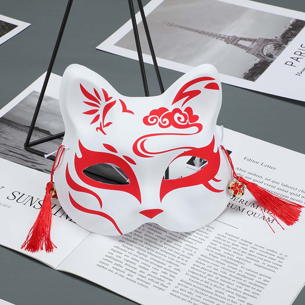 Plastic Japanese Anime Headwear Cat Mask Cosplay Mask Party Props Demon Slayer Party Mask Props