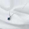 New 925 Sterling Silver Women Necklace Blue Crystal Five-pointed Star Pendant Fashion Small Fresh Clavicle Chain Jewelry Gift