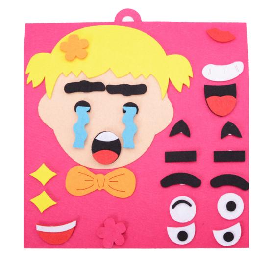 Non-Woven Five Sense Organs DIY Assembling Puzzle Jigsaw Children Training Toy