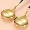 Корейские ложки для супа из нержавеющей стали, домашний кухонный ковш, емкость золотого, серебряного цвета, зеркальная полировка, столовые приборы для кофейной посуды