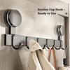 Punch Free Suction Cup Hooks Aluminum Alloy Bathroom Clothes Hooks Creative Towel Key Hangers  Door