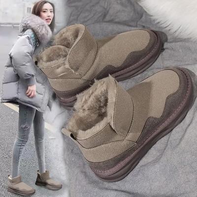 Взрывные северо-восточные зимние ботинки женские новые зимние кашемировые утолщенные нескользящие теплые хлопковые ботинки