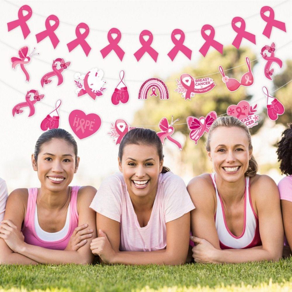 Single Side Breast Cancer Backdrop Banner Breast Cancer Awareness Flag Charity Activities