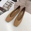 Fashion New Women's Square Toe Flats Trendy Versatile Shoes Shallow Mouth Lazy Bean Bean Shoe Fashion Elegant Ladies Shoes Zapatos Mujer