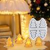 Christmas Tree Light Silicone Mold Handmade Xmas Tree Lamp Ornament Mold 4 Cavities Tree Crafts Epoxy Resin Gypsum Cement Casting Mold