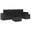 VidaXL Salon de Jardin avec Coussins 6 pcs, Canapés de Terrasse, Ensemble de Meubles de Patio, Mobilier d'Extérieur, Noir 3254832