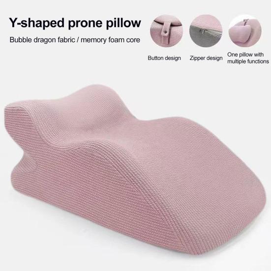Wedge Prone Pillow Memory Foam Leg Wedge Ergonomic Back Neck Pain Relief Support Cushion with Removable Cover for Sitting Up Lying Reading