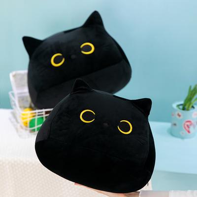 Плюшевая игрушка милый черный кот подушка кукла мягкая кукла для мальчика кукла кошка угловая подушка для сна