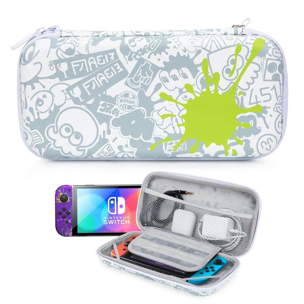 Чехол для переноски, совместимый с моделью Nintendo Switch OLED, легкий водонепроницаемый защитный чехол для хранения, аксессуары с 10 игровыми картриджами