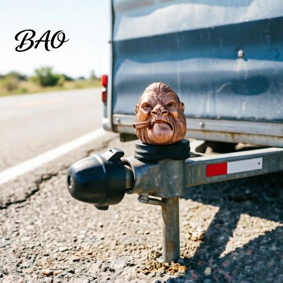 Tough Guy Style Trailer Accessory Hitch Cover, Gorilla Shape Coupling Cover Cap, Towing Unique Design Tow Hook Dustproof Protector for Truck