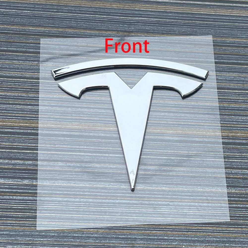 ICTB3 1 pcs suitable for Tesla logo Model 3 Mode Y car front hood logo sticker design, rear trunk badge accessory