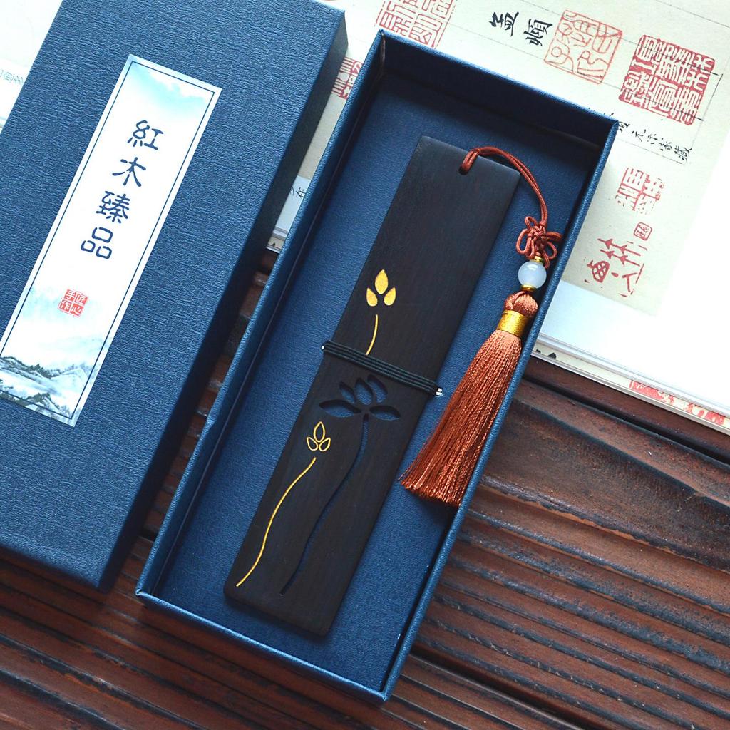 Древняя закладка-лотос из сандалового дерева: Серебряный ажурный креативный сувенир, покрытый золотом, для подарков на выпускной и в школу