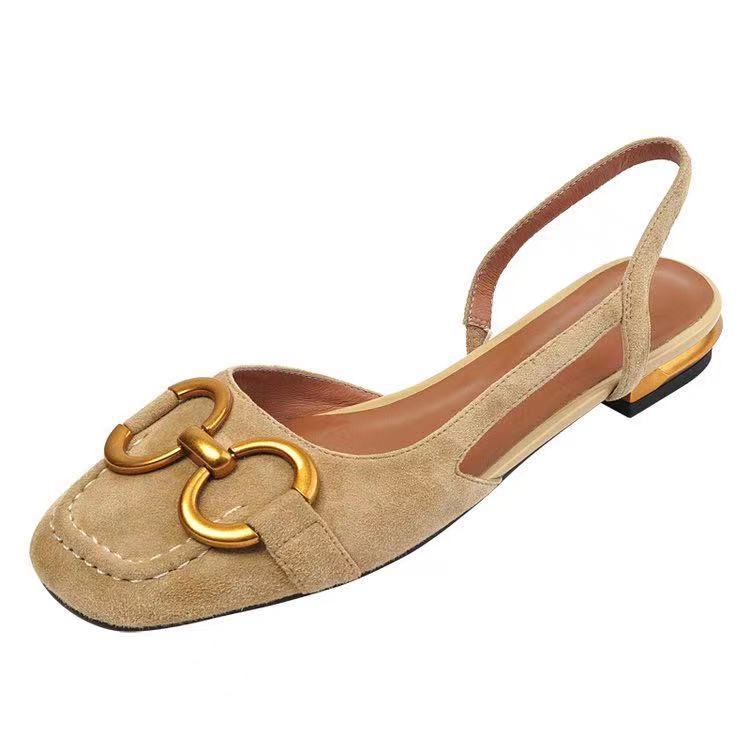 Мода 2024 года, новые летние элегантные офисные туфли для женщин, повседневная обувь, сандалии на квадратном каблуке, женские сандалии на плоской подошве, винтажные сандалии