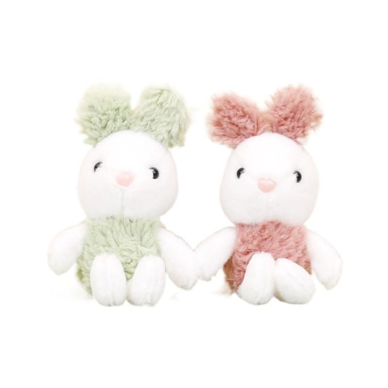 Adorable Plush Rabbit Keychain Stuffed Animal Cute Green Bunny Toy 14cm Soft