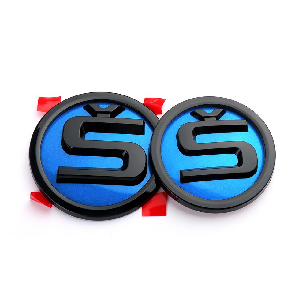 AEQ1 2pcs Car Front Hood Badge Rear Trunk Emblem Replacement Sticker For Skoda S Octavia 2 3 Kodiaq Fabia Karoq Superb 3 Scala VRS A5