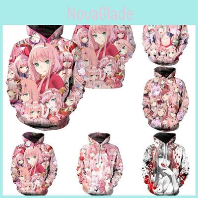 Уютное и стильное аниме худи унисекс с рисунком Zero Two из Darling In The Franxx