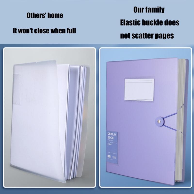 Multipurpose Document Project Folder 80 Pockets Display Folder Letter Size Display Folders Book with Protective Sleeve