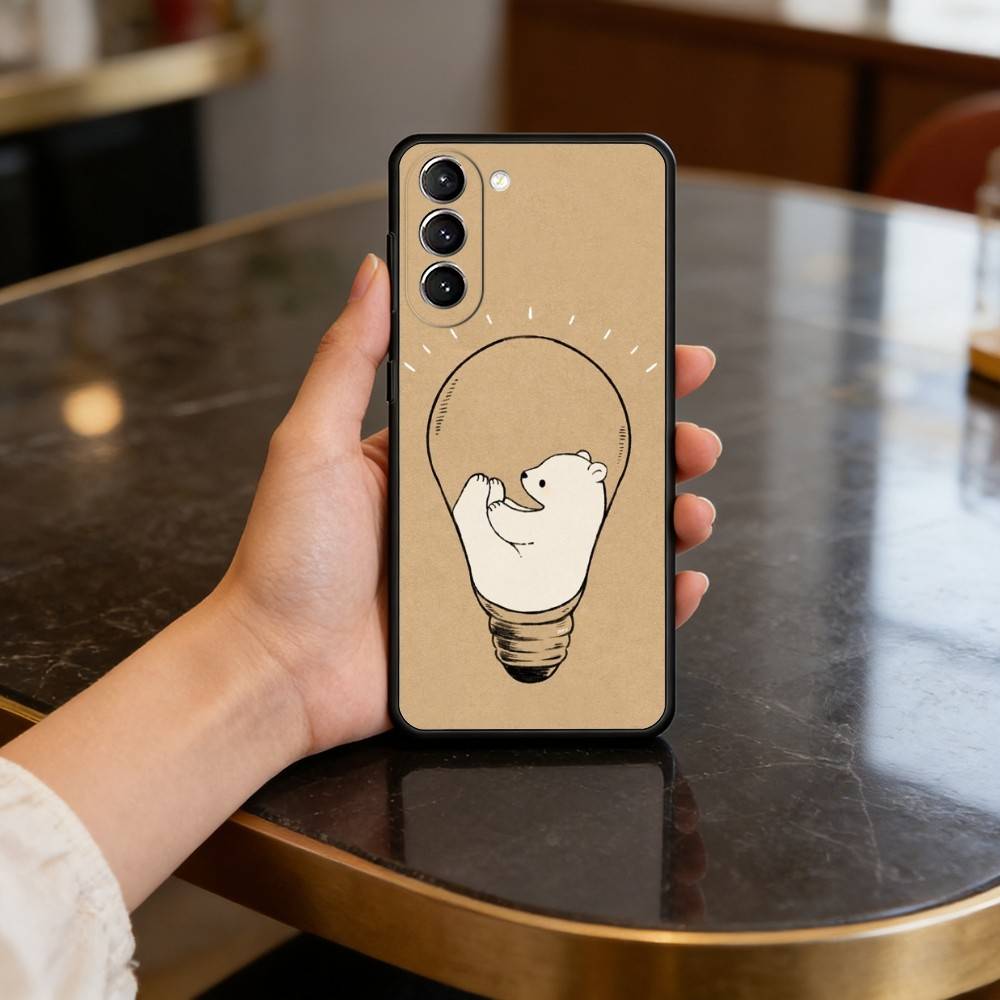 A-Animal P-Polar B-Bear Phone Case For Samsung S25,24,23,22,30,21,10,9,Ultra,Plus,Lite,FE,4,5 G Soft Black Case
