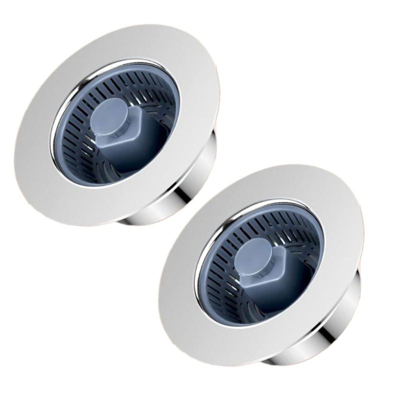 Upgrades Drain Filter with Strong Metal Construction Push Style Sink Strainer Fast Drain Sink Accessories For Kitchen