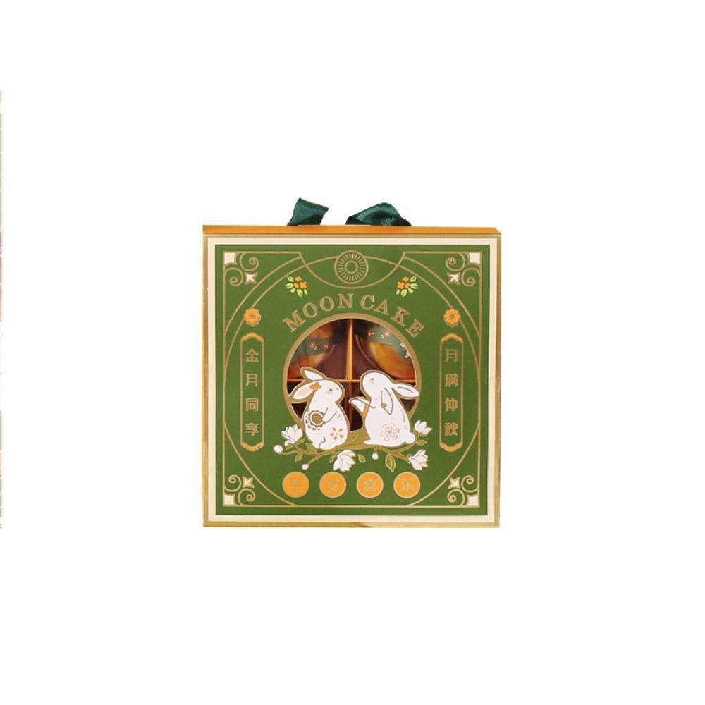 Прочные коробки для упаковки лунных пряников с бронзовым покрытием, подарочная коробка для десертов ручной работы, белая картонная коробка для хрустящего печенья с яичным желтком