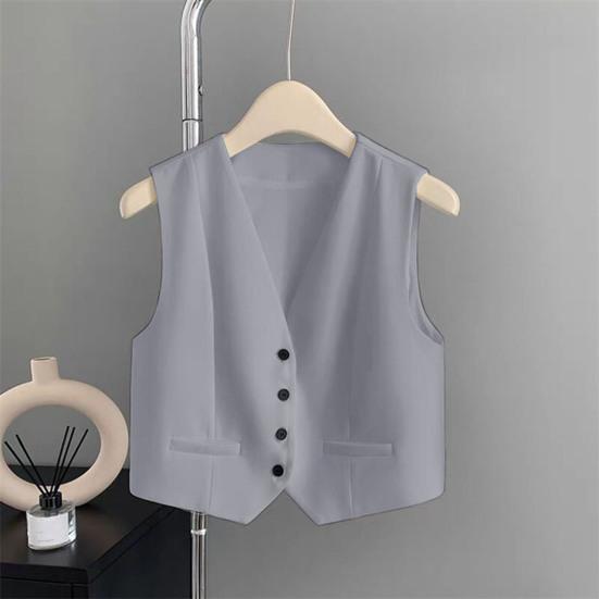 Женский жилет, жилет, винтажный, без рукавов, нарядный костюм, повседневный, на пуговицах, с V-образным вырезом, смокинг, жилет для повседневной носки, офиса, свиданий, улицы