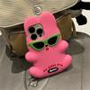 Ins корейские милые забавные солнцезащитные очки с кроликом силиконовый чехол для Iphone 14 13 12 Pro Max 11 прекрасный розовый кролик противоударный мягкий чехол