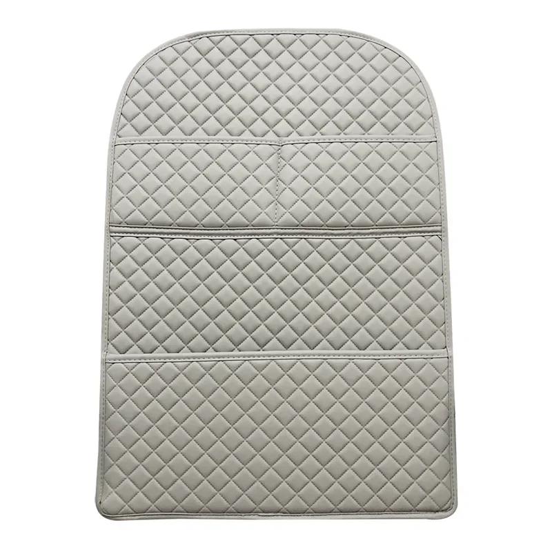 Автомобильный противоударный коврик с карманом-органайзером, кожаный универсальный защитный чехол для спинки сиденья, водонепроницаемый детский коврик для заднего сиденья