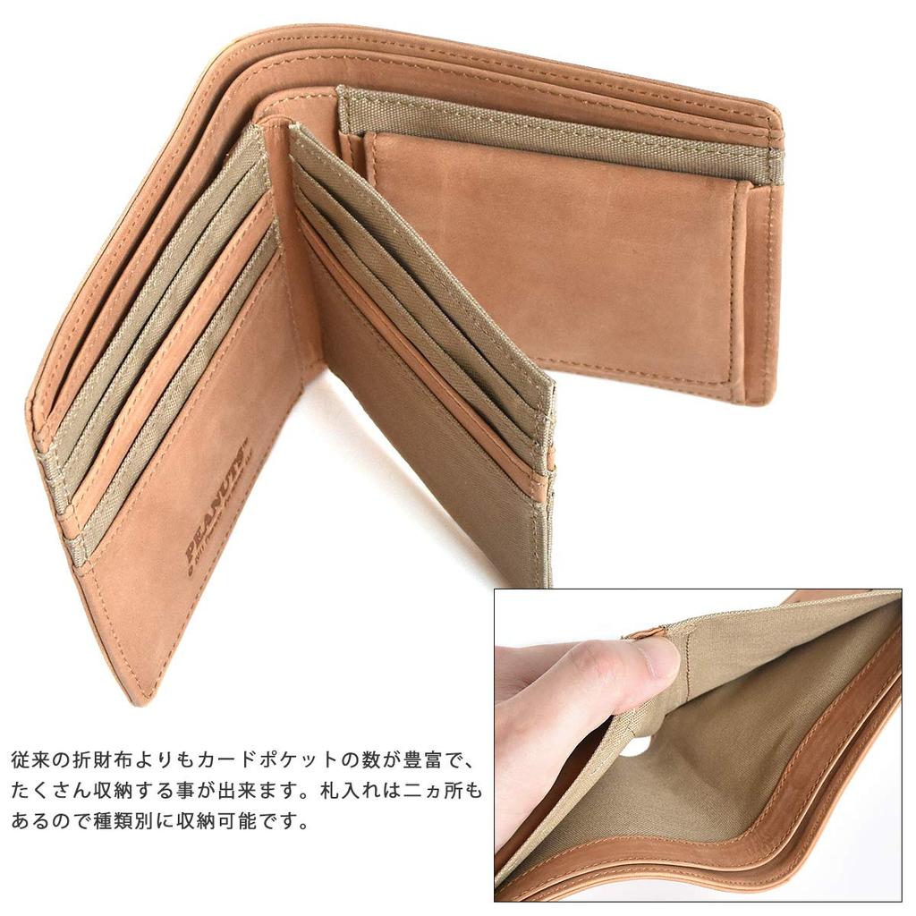 Кошелек бифолд Peanuts для мужчин и женщин, Натуральная кожа и канвас, Серия [FREEDOM] [37259] (военно-морской флот)