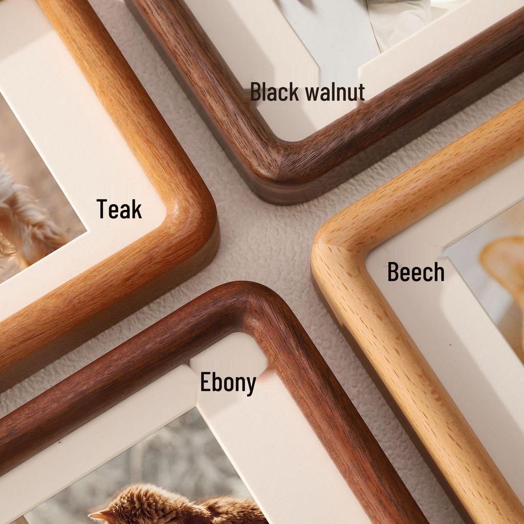 Фоторамка из черного ореха с двойными закругленными углами — персонализированная настольная рамка для фотографий, сделанная своими руками.